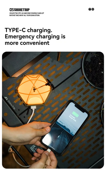 山趣（ShineTrip） ST-05シリーズ テント ナイトライト IPX4（グリーン／サンド／グレー）