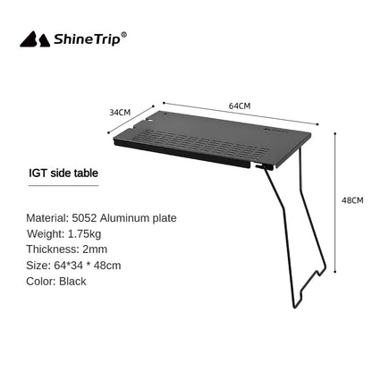 SHINETRIP 5052アルミ サイドテーブル 拡張ボード連結対応（折りたたみ）A455-T00