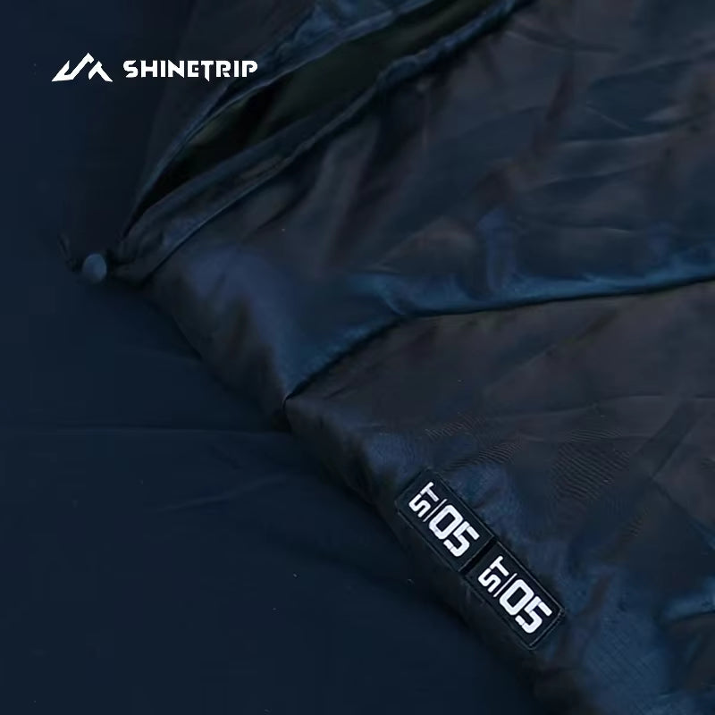 山趣（ShineTrip）05シリーズ シールスリーピングバッグ G160 G230 G300 220×80cm（ブラック／グリーン）