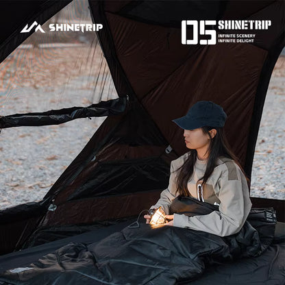 山趣（ShineTrip）05シリーズ シールスリーピングバッグ G160 G230 G300 220×80cm（ブラック／グリーン）