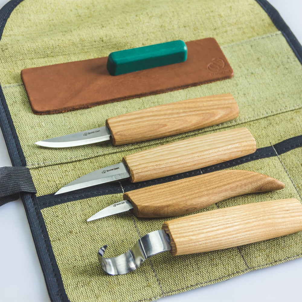 ビーバークラフト スプーン彫刻用木彫りツールセット Beaver Craft S48 Wood Carving Tool Set for Spoon Carving