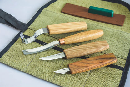 ビーバークラフト コンパクトノミ スプーン彫刻用木彫りツールセット Beaver Craft S49 Spoon Carving with compact chisel Set