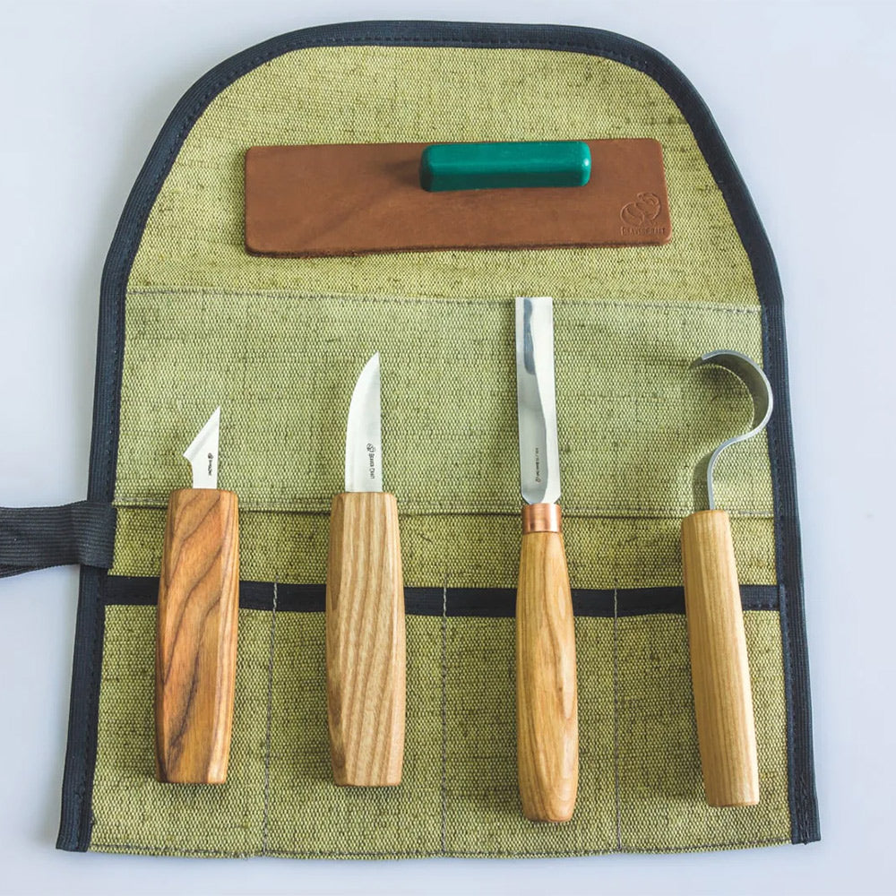 ビーバークラフト コンパクトノミ スプーン彫刻用木彫りツールセット Beaver Craft S49 Spoon Carving with compact chisel Set