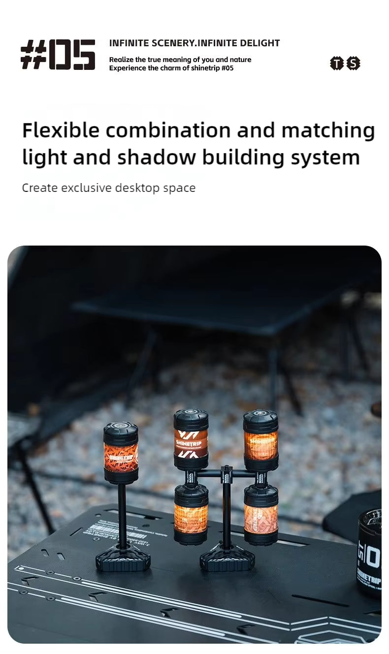 山趣（ShineTrip） ST-05シリーズ Horn Peak キャンドルホルダー（単品／3点ベース ライトアレイ）A542 ブラック