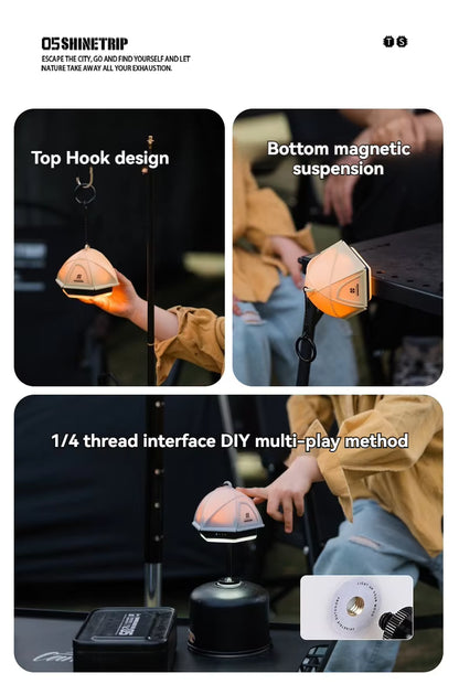 山趣（ShineTrip） ST-05シリーズ テント ナイトライト IPX4（グリーン／サンド／グレー）