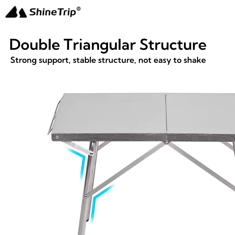 SHINETRIP ステンレス 耐熱 折りたたみキャンプテーブル（収納バッグ付）A451-T00