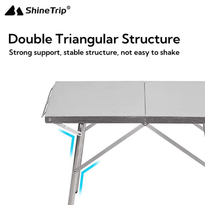 SHINETRIP ステンレス 耐熱 折りたたみキャンプテーブル（収納バッグ付）A451-T00