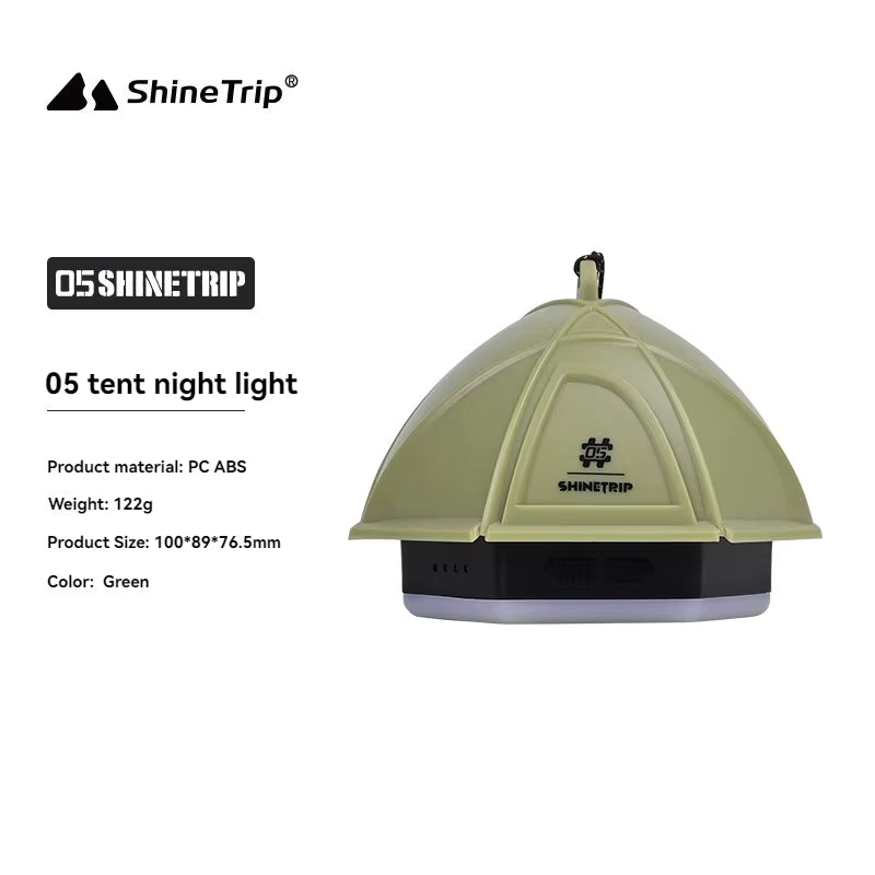 山趣（ShineTrip） ST-05シリーズ テント ナイトライト IPX4（グリーン／サンド／グレー）