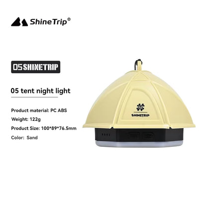 山趣（ShineTrip） ST-05シリーズ テント ナイトライト IPX4（グリーン／サンド／グレー）