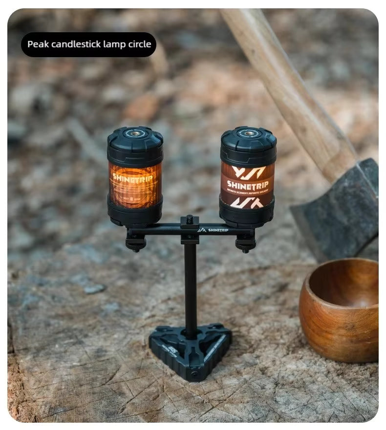 山趣（ShineTrip） ST-05シリーズ Horn Peak キャンドルホルダー（単品／3点ベース ライトアレイ）A542 ブラック