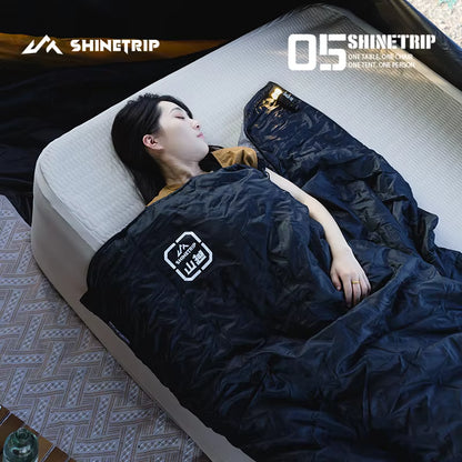 ShineTrip（山趣）#05 シリーズ エンベロープ スリーピングバッグ（G100/G150/G200・L/R・Black／Sand）