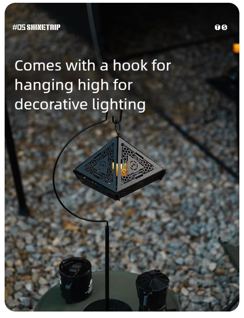 山趣（ShineTrip） ST-05シリーズ ピラミッドランプシェード（ブラック）