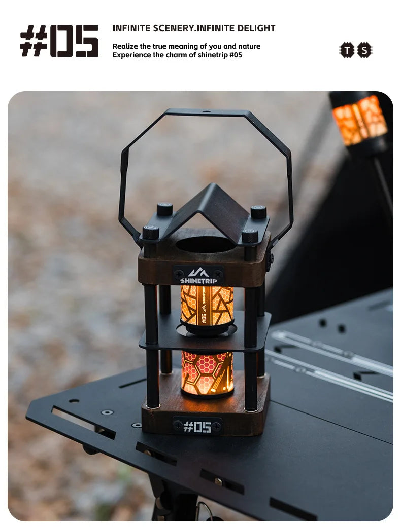 山趣（ShineTrip） ST-05シリーズ 回転式 19グリマー LEDランタン（Black／Transparent／Green／Sand）