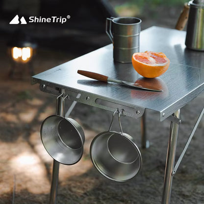 SHINETRIP ステンレス 耐熱 折りたたみキャンプテーブル（収納バッグ付）A451-T00