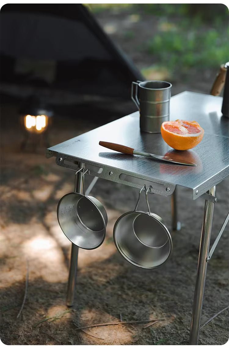 SHINETRIP ステンレス 耐熱 折りたたみキャンプテーブル（収納バッグ付）A451-T00