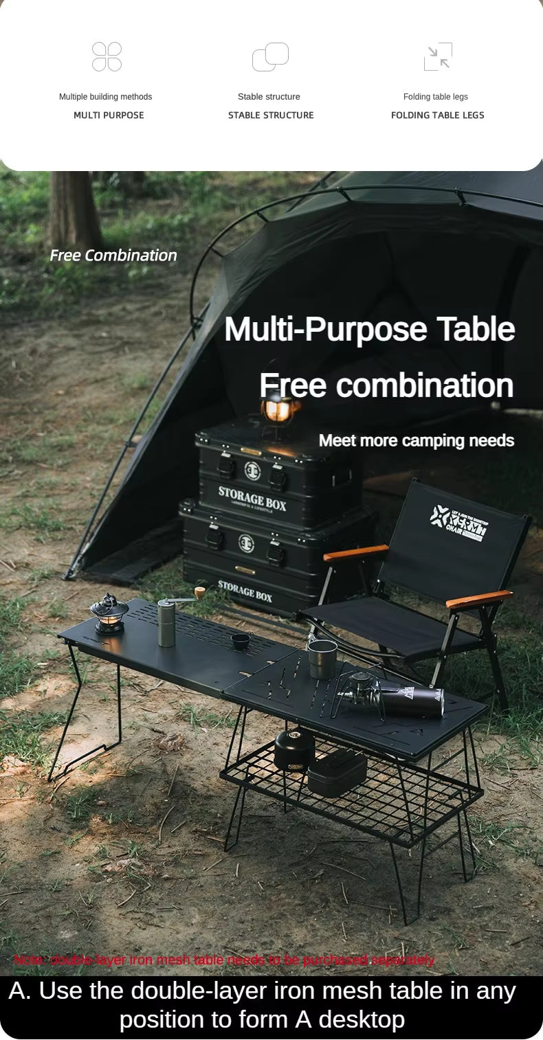 SHINETRIP 5052アルミ サイドテーブル 拡張ボード連結対応（折りたたみ）A455-T00