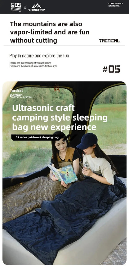ShineTrip（山趣）#05 シリーズ エンベロープ スリーピングバッグ（G100/G150/G200・L/R・Black／Sand）