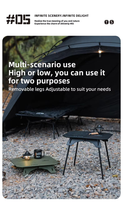 山趣（やましゅみ） SHINETRIP シャイントリップ #05 Series Ultralight Dual Purpose Folding Table 超軽量 デュアルパーパス フォールディングテーブル（A512-H00 / A512-D00）