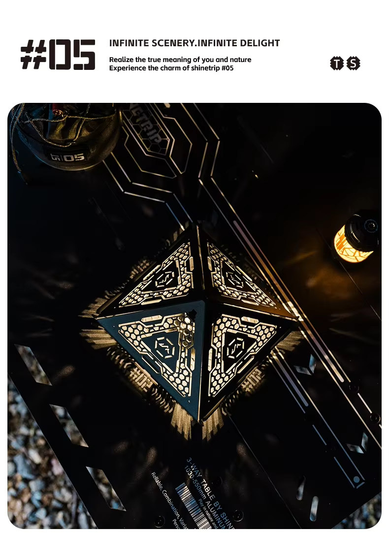 山趣（ShineTrip） ST-05シリーズ ピラミッドランプシェード（ブラック）