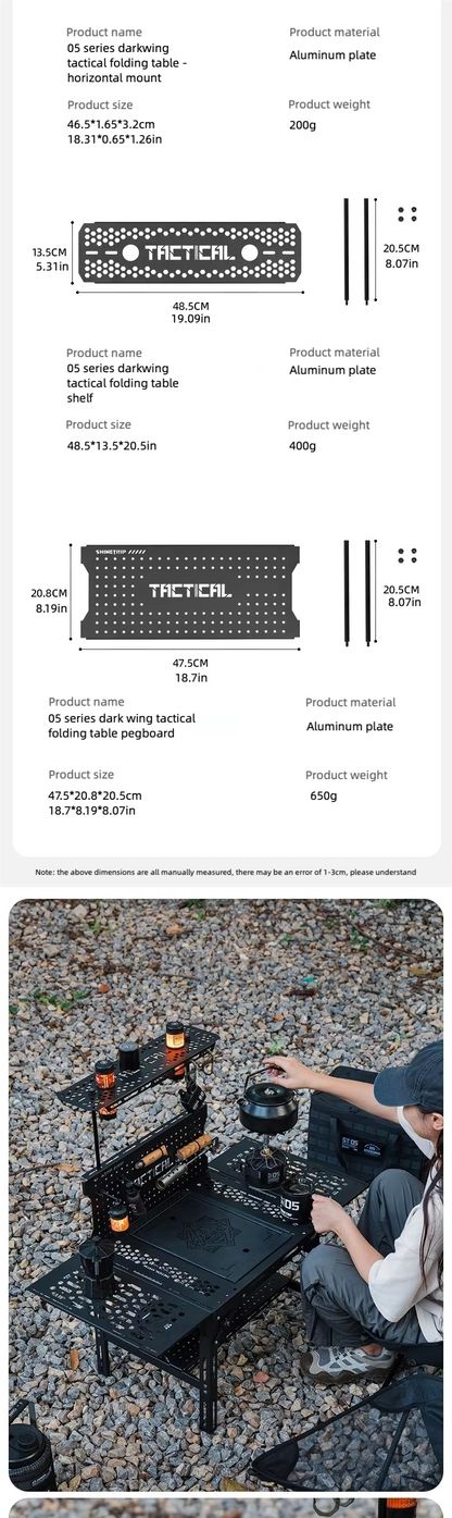 山趣（やましゅみ） SHINETRIP シャイントリップ #05 Series Dark Wing Tactical Folding Table ダークウィング タクティカル フォールディングテーブル システム（A563-H00 / A563-H01 / A563-H02 / A563-H03）