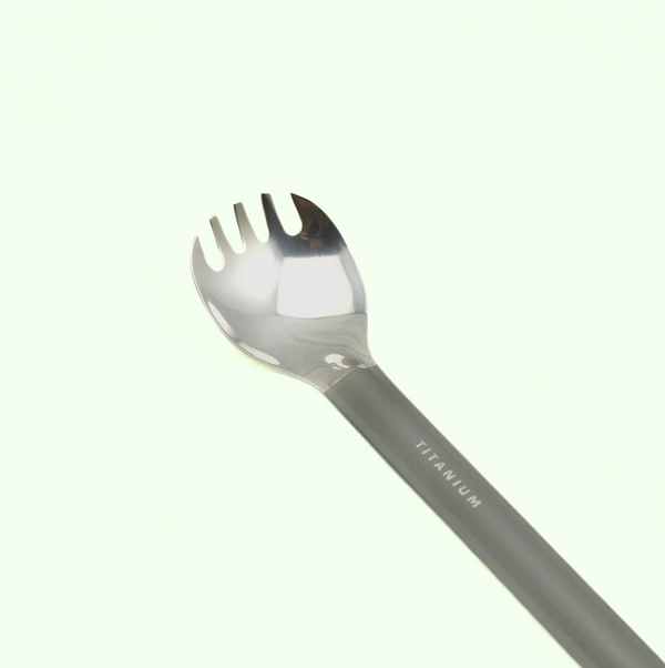 トークス チタン磨かれたボウルを持つロングハンドルスポーク TOAKS Titanium Long Handle Spork with Polished Bowl SLV-14