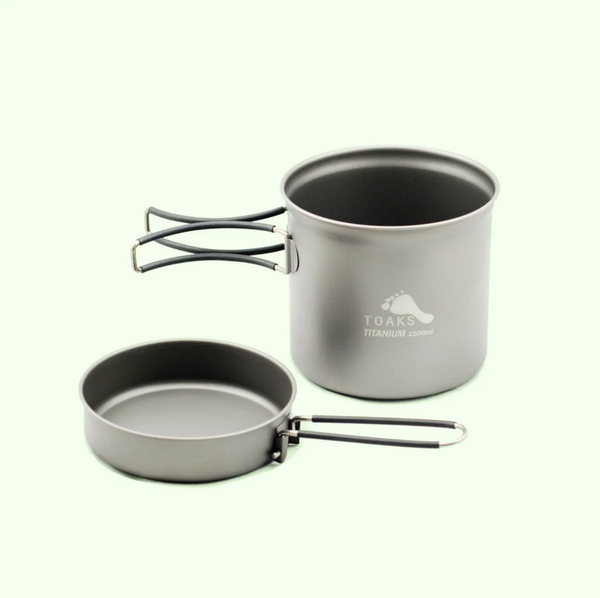 トークス チタンパンと1100mlチタンポットのセット TOAKS Titanium 1100ml Pot with Pan CKW-1100