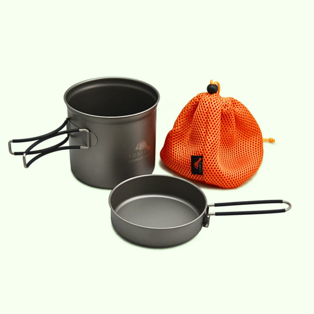 トークス チタンパンと1100mlチタンポットのセット TOAKS Titanium 1100ml Pot with Pan CKW-1100