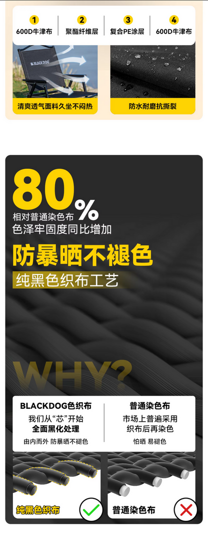BLACKDOG ブラックドッグ 折りたたみカーミットチェア キャンプチェア カップホルダー付属