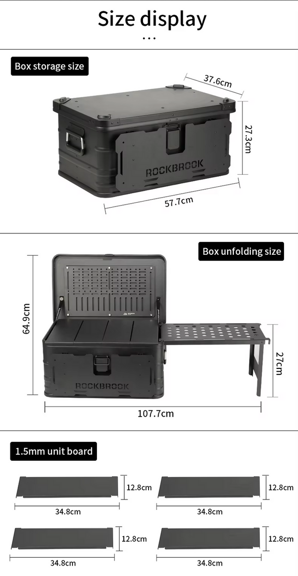 ロックブルック 50Lアルミテーブルボックス Rockbrook 50L Aluminum Table Box KARGO50 BX1018 57X38X28CM