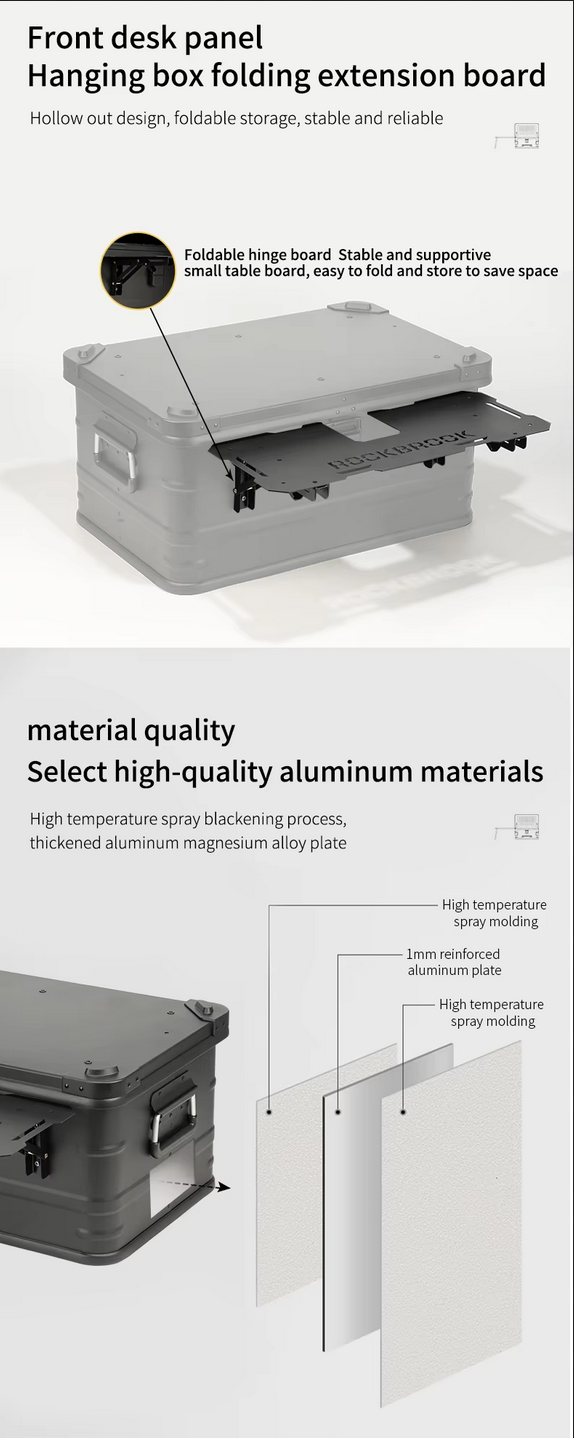 ロックブルック 50Lアルミテーブルボックス Rockbrook 50L Aluminum Table Box KARGO50 BX1018 57X38X28CM