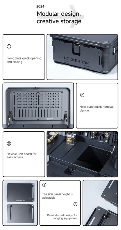 ロックブルック 50Lブラックアルミテーブルボックス Rockbrook 50L Black Aluminum Table Box KARGO PRO BX1024 57X38X28CM