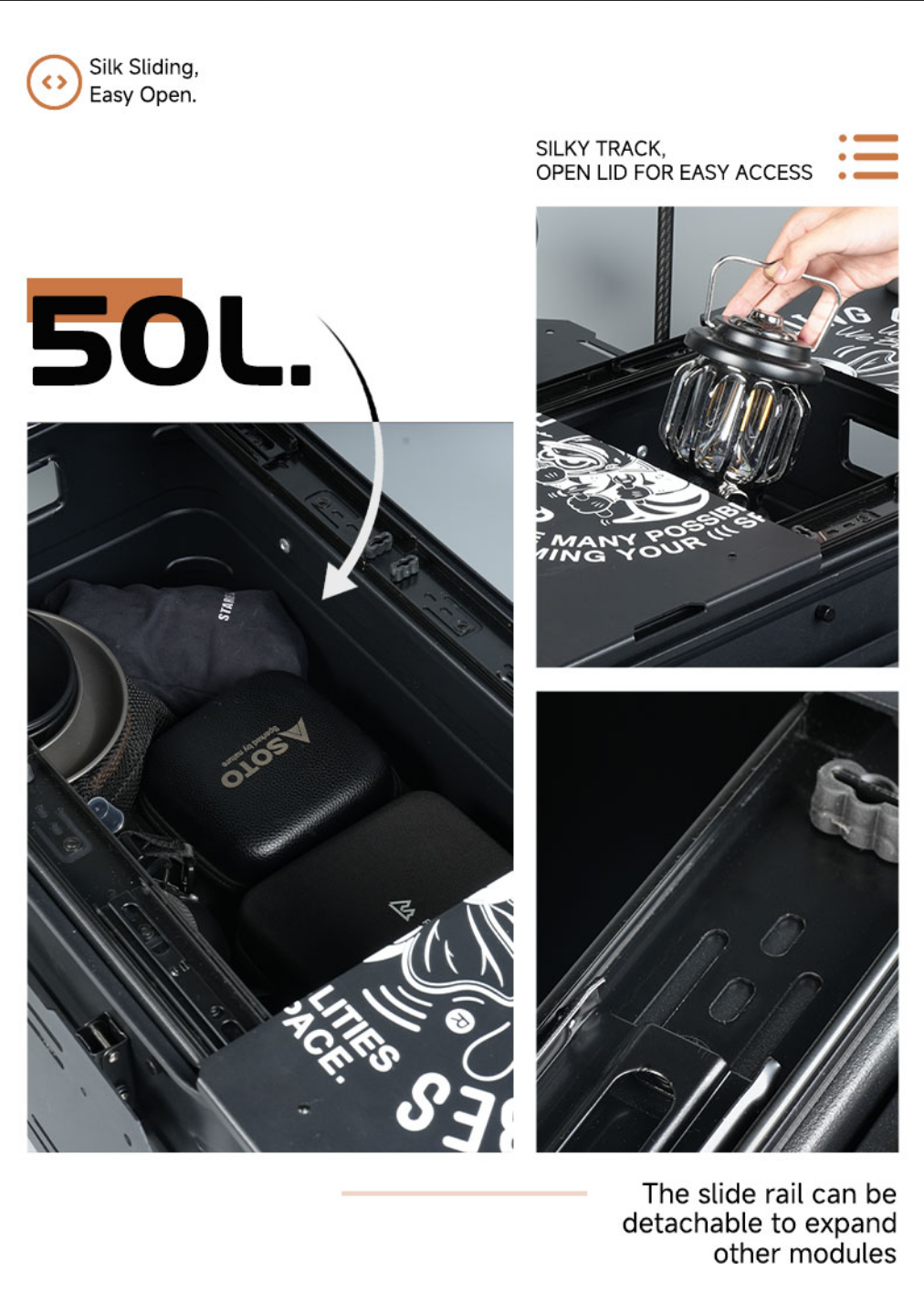 ロックブルック 50Lブラックアルミワゴンボックス Rockbrook 50L BLACK Aluminium Wagon Box KARGO SUPERPLAY BX1023