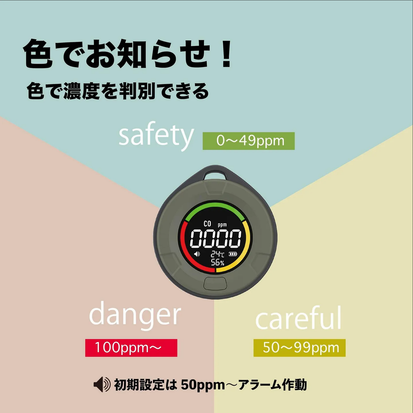 沢田テント 一酸化炭素チェッカー アラーム音で危険を知らせる