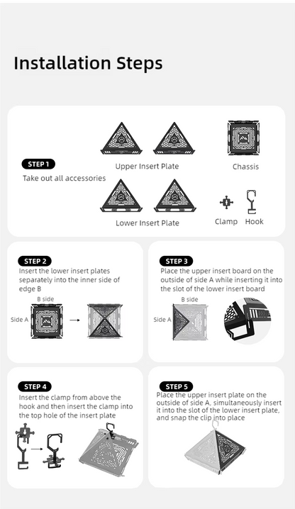 山趣（ShineTrip） ST-05シリーズ ピラミッドランプシェード（ブラック）