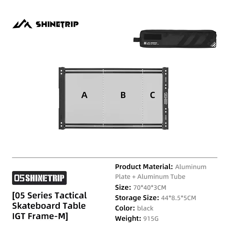 山趣（やましゅみ） SHINETRIP シャイントリップ #05 Series Tactical Skateboard Table System タクティカル スケートボードテーブル システム（A503-H00 / A503-H01 / A503-H02 / A503-H03 / A503-H11 / A503-K0S / A503-K0M / A503-K0L）