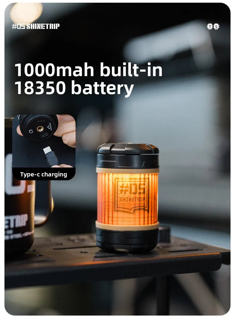 山趣（ShineTrip） ST-05シリーズ 回転式 19グリマー LEDランタン（Black／Transparent／Green／Sand）