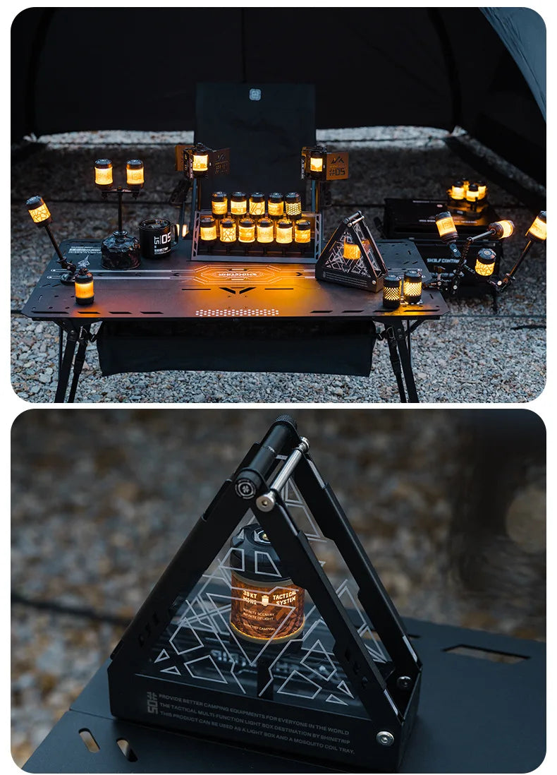 山趣（ShineTrip） ST-05シリーズ 回転式 19グリマー LEDランタン（Black／Transparent／Green／Sand）