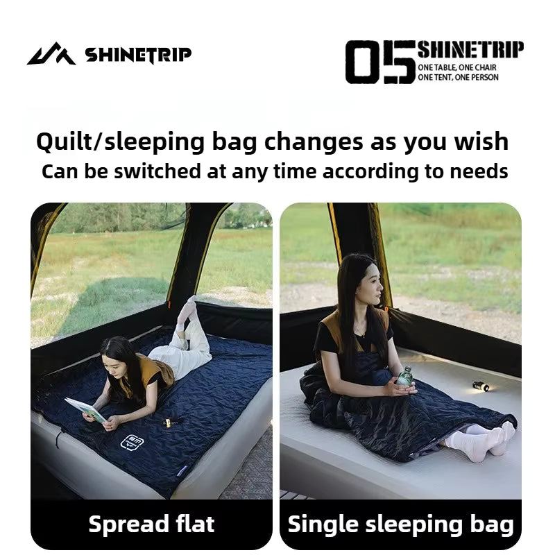 ShineTrip（山趣）#05 シリーズ エンベロープ スリーピングバッグ（G100/G150/G200・L/R・Black／Sand）