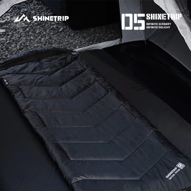 山趣（ShineTrip）05シリーズ シールスリーピングバッグ G160 G230 G300 220×80cm（ブラック／グリーン）