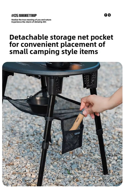 山趣（やましゅみ） SHINETRIP シャイントリップ ST-05 Series High Low Tactical Round Table Set ハイロー切替 タクティカルラウンドテーブルセット