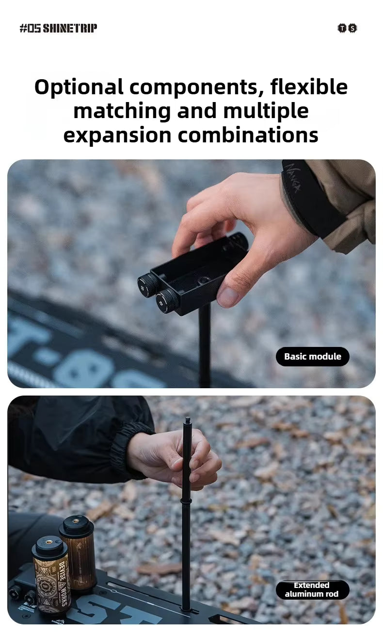山趣（ShineTrip） ST-05シリーズ 38灯 スターライトブリッジ（S／M／L・ベーシックモジュール・延長アルミロッド） ブラック