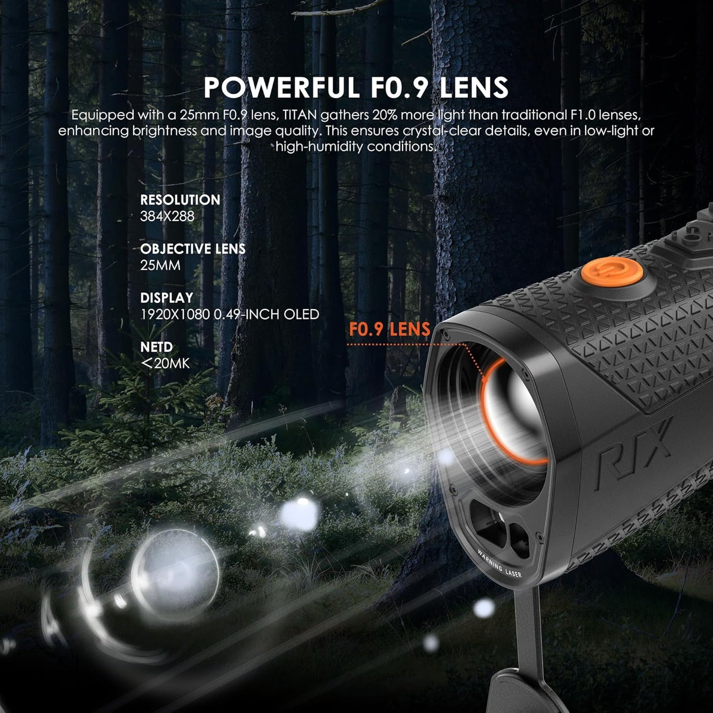 RIX Optics（リックス オプティクス） TITAN（タイタン）T3 / T6 サーマル単眼鏡 レーザー距離計1200m搭載 384×288 / 640×480 VOxセンサー OLEDディスプレイ IP67 防塵防水