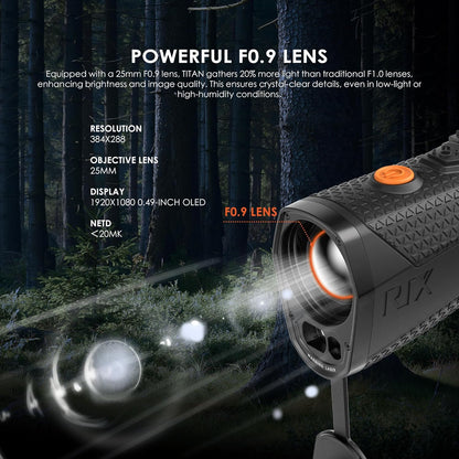 RIX Optics（リックス オプティクス） TITAN（タイタン）T3 / T6 サーマル単眼鏡 レーザー距離計1200m搭載 384×288 / 640×480 VOxセンサー OLEDディスプレイ IP67 防塵防水