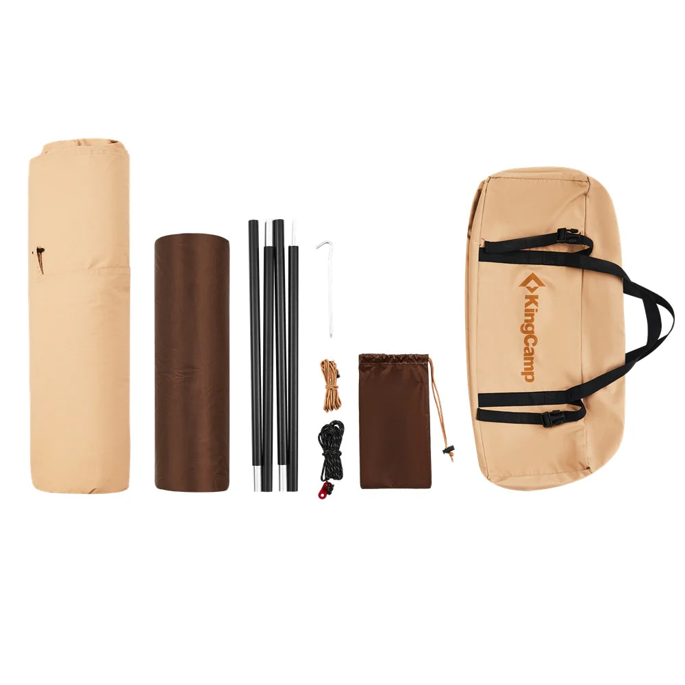 【KingCamp｜キングキャンプ】TURINO ワンポールテント 第一世代改良型｜TC生地・煙突口付き・ソロ〜デュオ対応（カーキ）