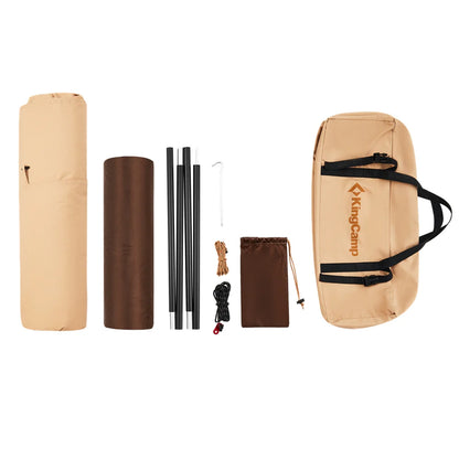 【KingCamp｜キングキャンプ】TURINO ワンポールテント 第一世代改良型｜TC生地・煙突口付き・ソロ〜デュオ対応（カーキ）