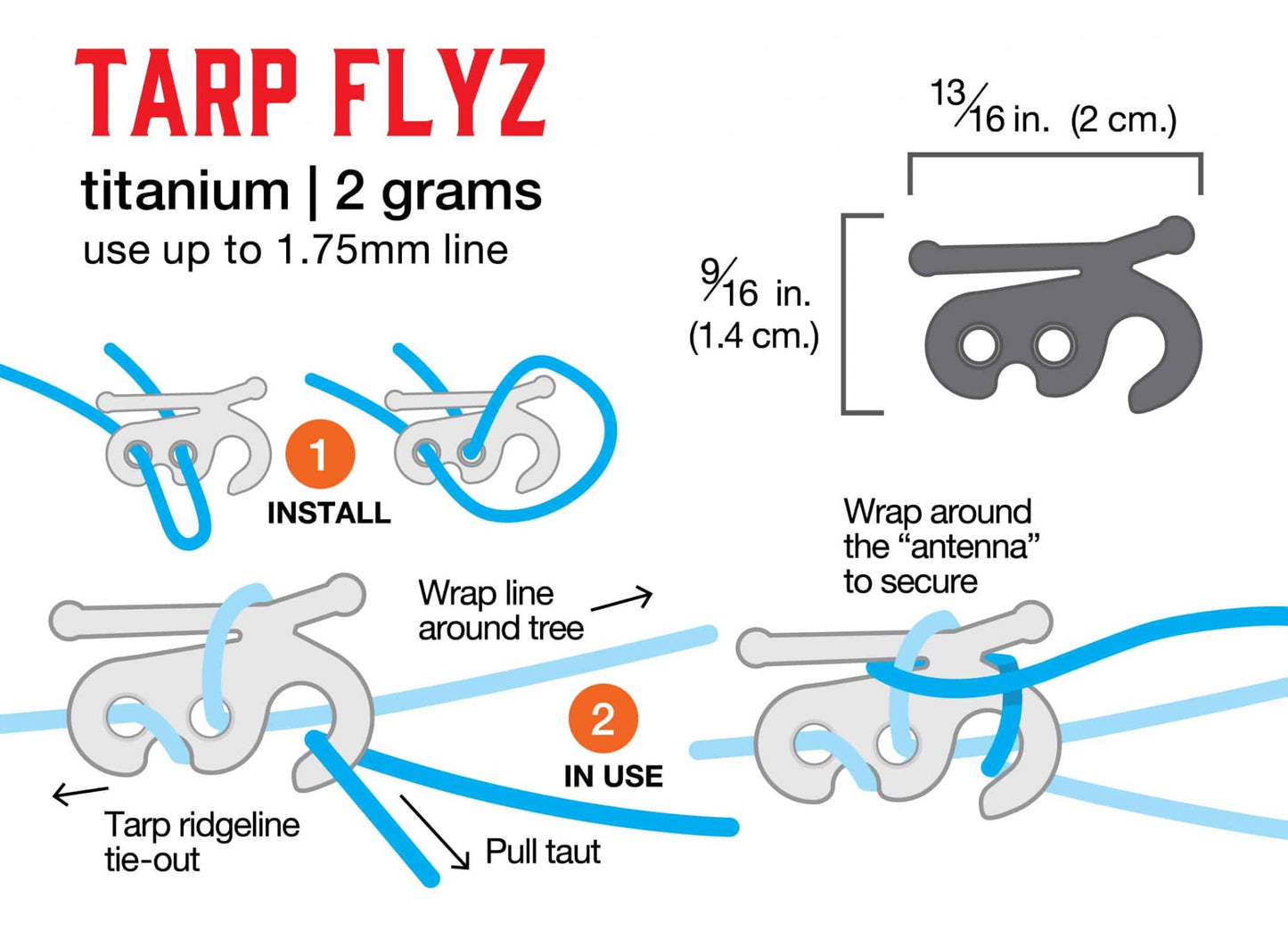 Dutchware Gear ダッチウェアギア Tarp Flyz (Pair) タープフライズ リッジラインテンショナー Hardware Only MUS010