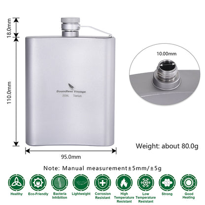 バウンドレスボヤージュ 超軽量 チタン製 ヒップフラスコ ボトル 漏斗付き Boundless Voyage Titanium Flask 200ml+funnel Ti3061D