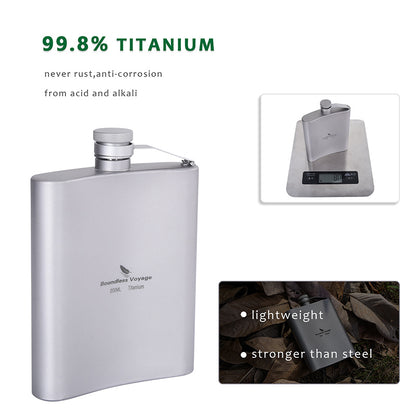 バウンドレスボヤージュ 超軽量 チタン製 ヒップフラスコ ボトル 漏斗付き Boundless Voyage Titanium Flask 200ml+funnel Ti3061D