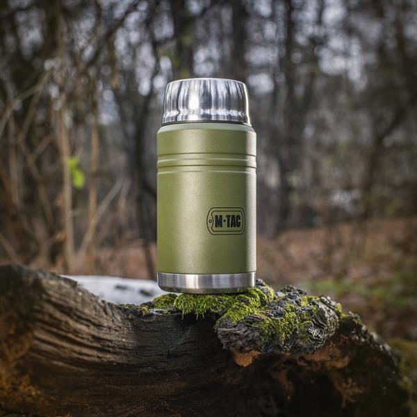M-TAC（エムタック） Stainless 750 ml Thermos with Folding Spoon ステンレス サーモス 750ml フォールディングスプーン付き（60056001）