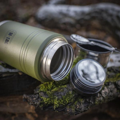 M-TAC（エムタック） Stainless 750 ml Thermos with Folding Spoon ステンレス サーモス 750ml フォールディングスプーン付き（60056001）
